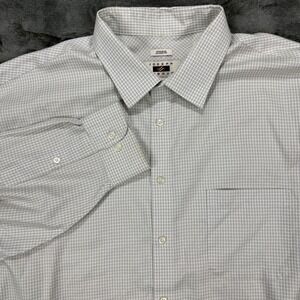 Joseph Abboud Button Down Mens 19 34/35 Grey Micro Check Non-Iron Shirt